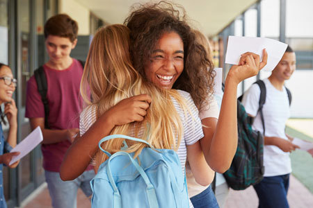 Learners celebrate their results