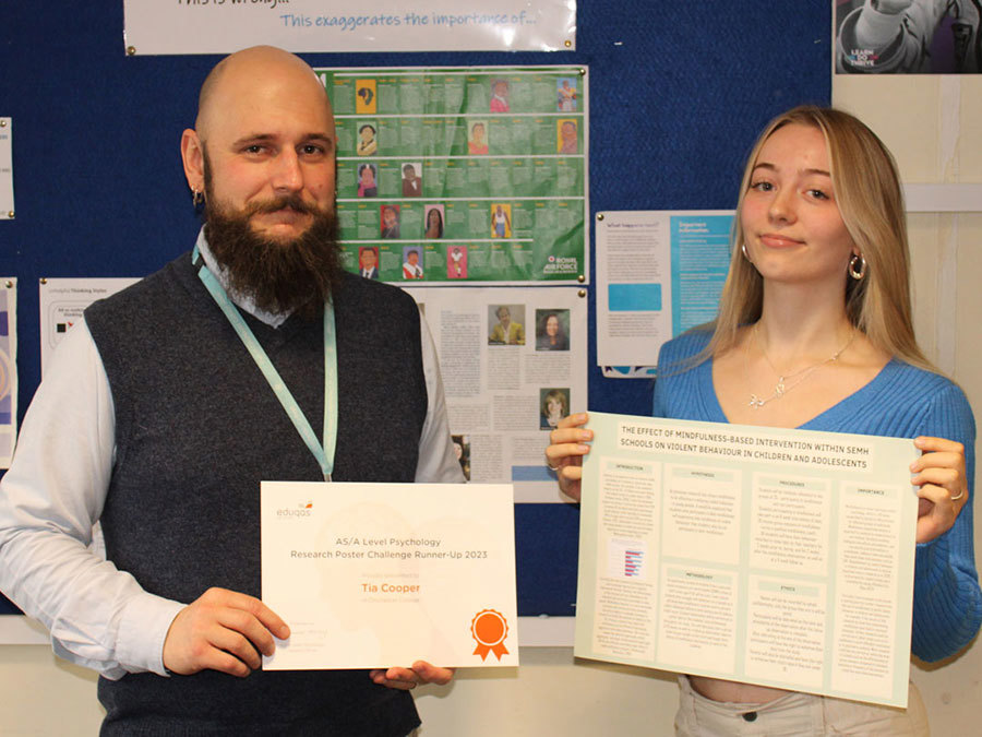 Tia Cooper with her Psychology Teacher